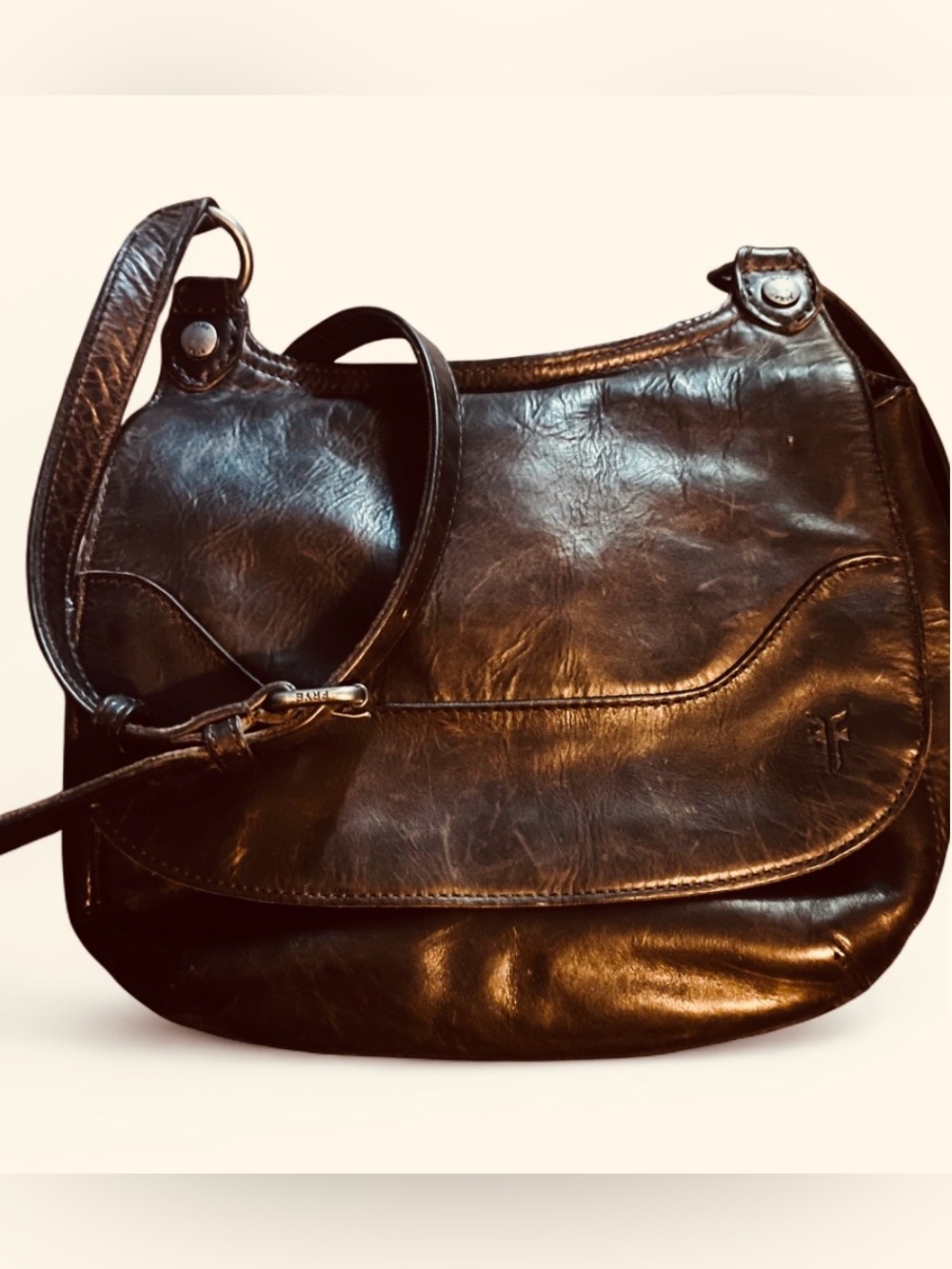 Vintage Frye Chocolate Leather Crossbody Bag